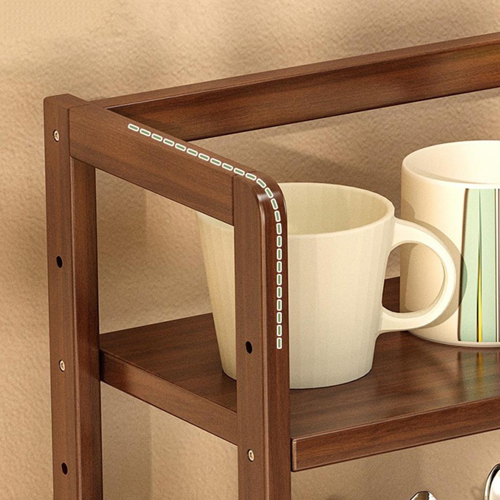 Desktop Organizer Holder Tabletop Stand Display Shelf Reinforced Backboard Seasoning Rack Storage Shelves Rack for Countertop