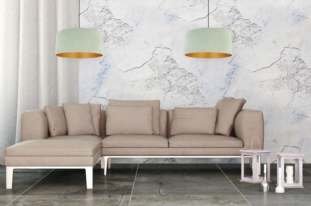 Hanging Lamp Ceiling Chandelier Golden Velvet Lampshade