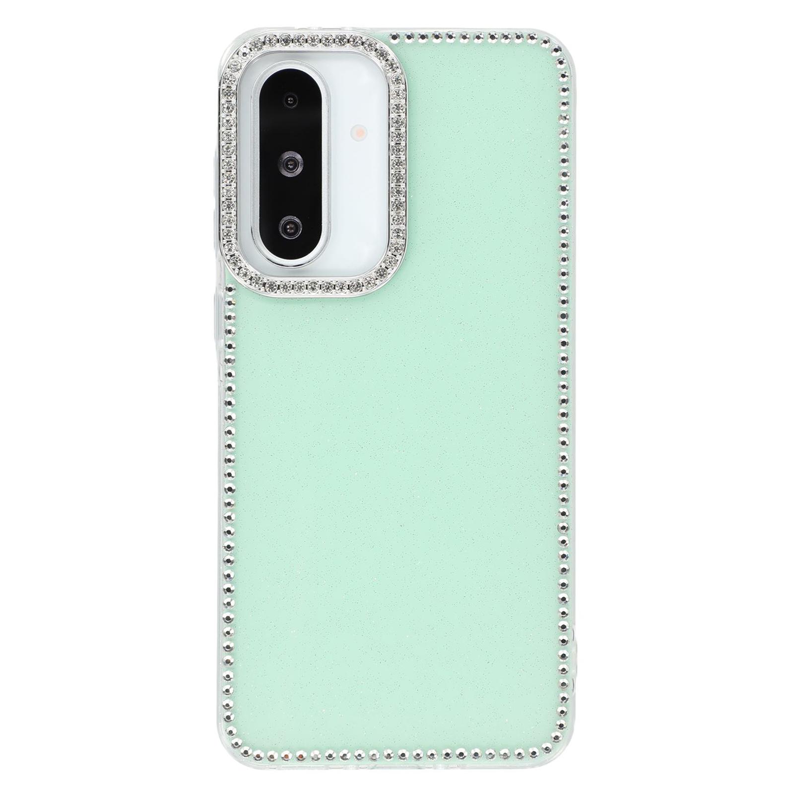 

Для Samsung Galaxy A26 5G Чохол з Крайкою зі Стразами Блискуча Задня Панель ТПУ + ПК IMD Чохол для Телефону E