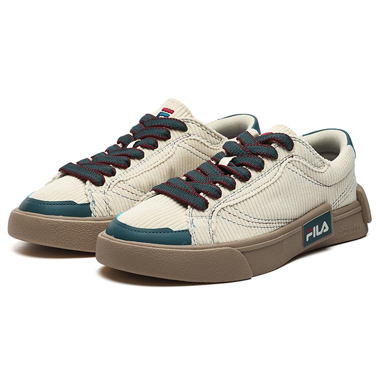 Fila Fusion POP Low Top Skateboard Shoes Men's Beige White Blue (Unisex) Skateboard Shoes T12M218204FAS