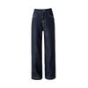 Retro fashionable velvet jeans women's winter new tannin loose straight slim wide-leg trousers