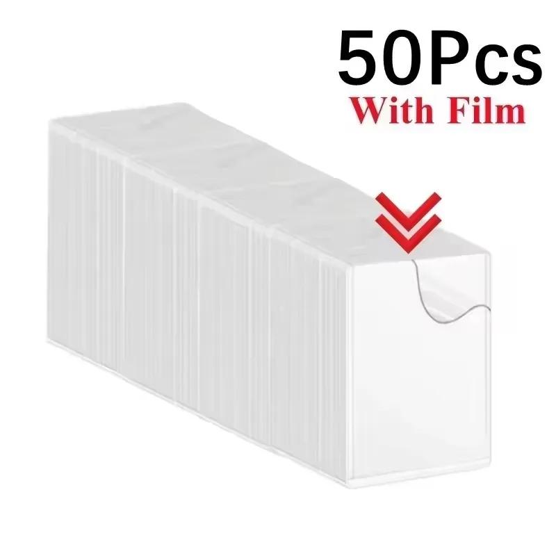 1/25/50Pcs Transparent Card Sleeve Korean Kpop Card Sleeve with Protective Film Holder Idol Photo Game Card Holders Cover 35PT