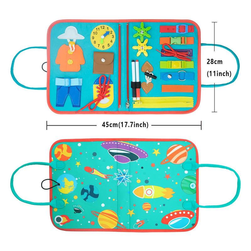 Batole Busy Board Předškolní děti Inteligence Výukové hračky Senzorická Montessori tabule Dětské rané vzdělávací hračky