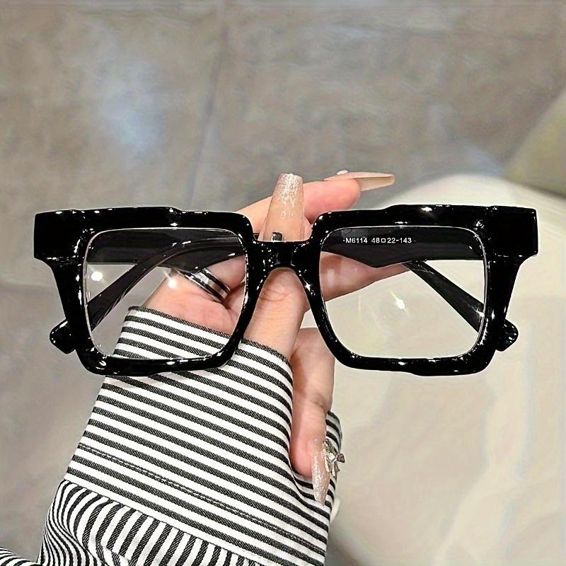 

Square Frame Full Rim Pc Polycarbonate Men Women Spectacles Minimalist Style Anti Blue Light Protection With Metal Hinge