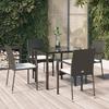 Vidaxl 5-Cz. Gartenmöbel-Set mit Kissen, Schwarz, Polyrattan