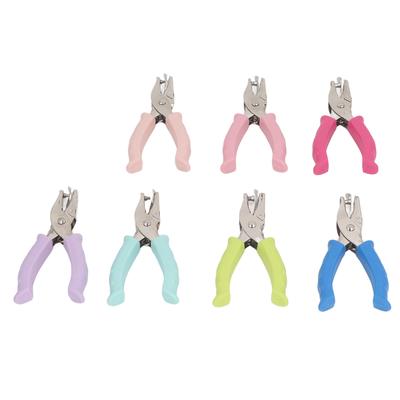 7Pcs Single Hole Puncher Colorful Stainless Steel Rubber Wrapped Handle 1 Hole Puncher for Label
