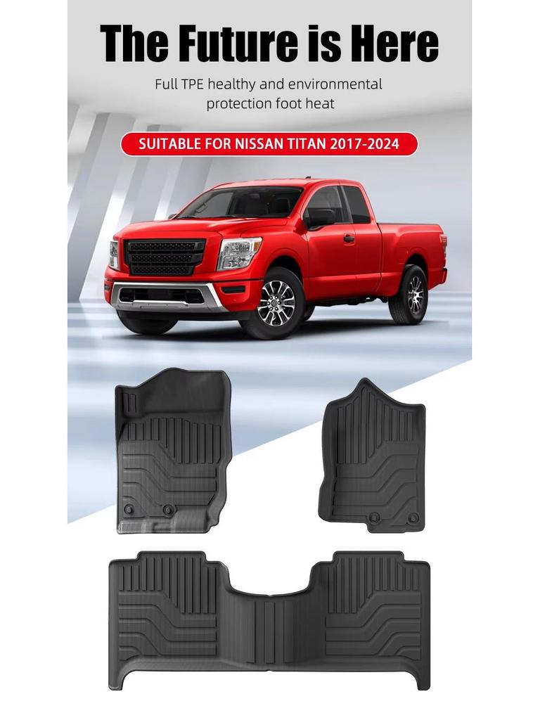 Nissan Titan TPE Floor Mat & Rear Bucket Mat (2017-2024)