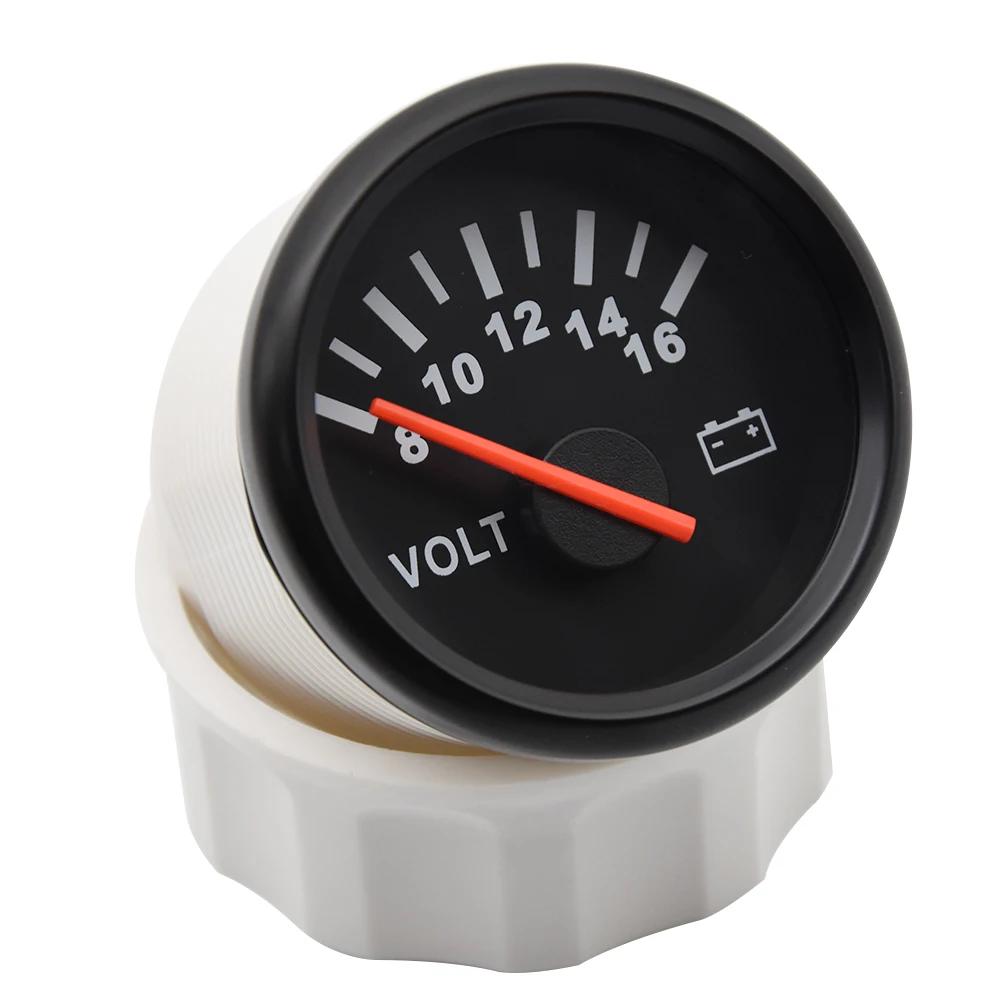 2" 52mm Voltmeter 8-16V Digital Voltmeter Ammeter 12v Meter Display VOLTS Voltage Gauge Car Red Backlight Car Boat Instrument