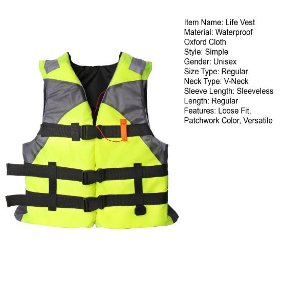 Life Vest with Retractable Seat Belts Reflective Films Life Waistcoat Buoyancy Over 100N Safety Flotation Garment