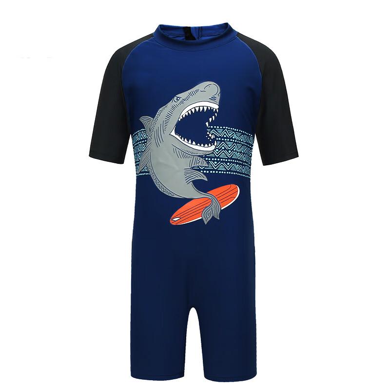 Phibee Boys' Cartoon Short Sleeve One-Piece Swimsuit