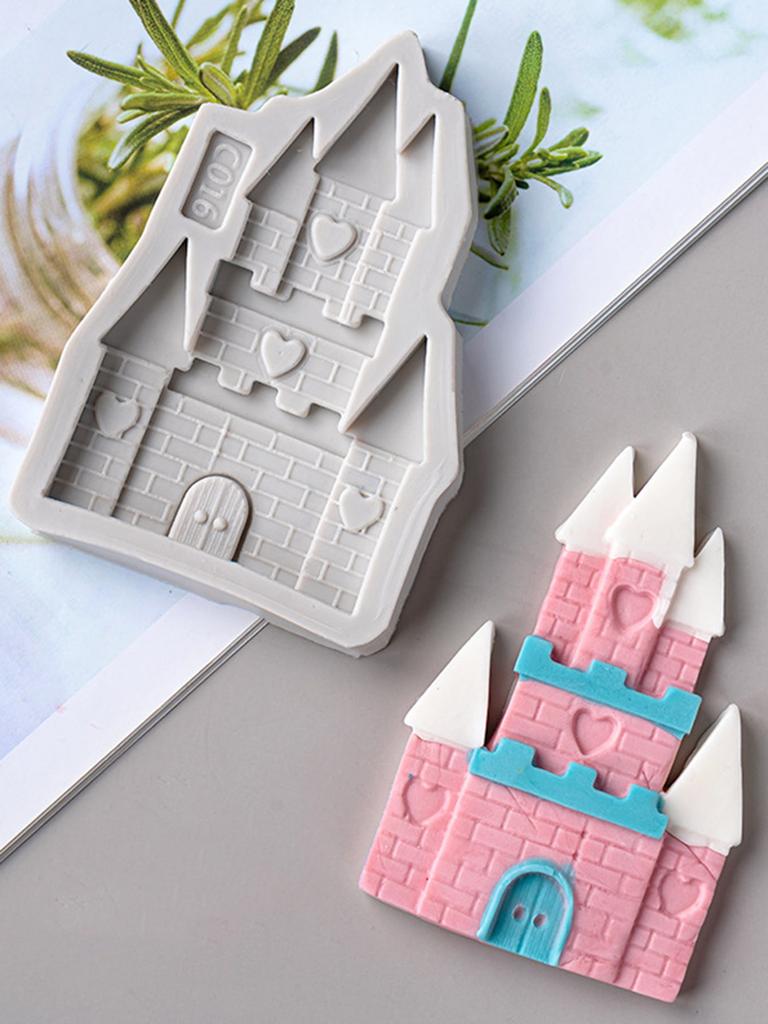Prinzessinnenschloss Fondant Schokolade Silikonform Kuchen dekoriertes Schlosshaus Gips Tropfenform