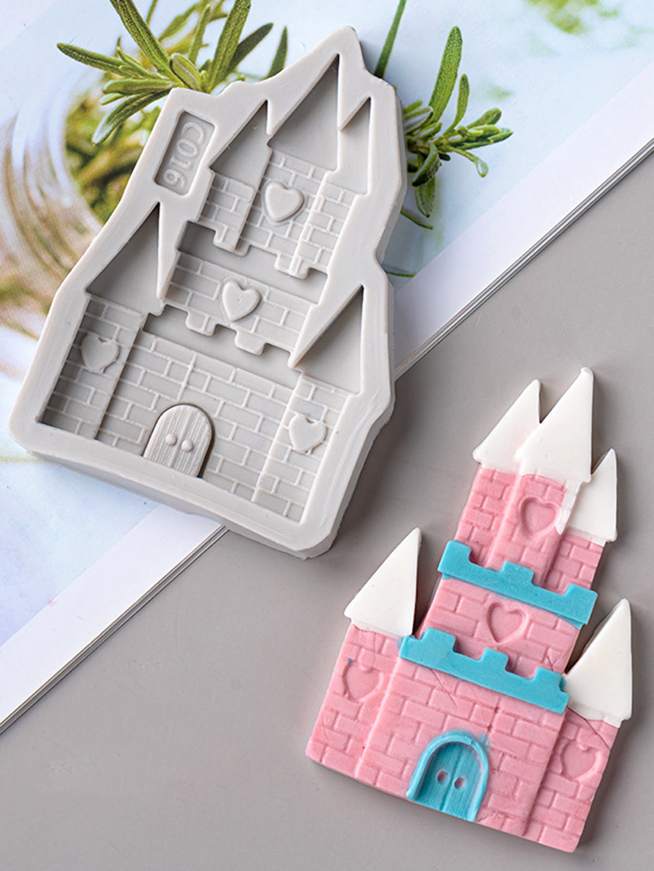 

Форма силиконовая для мастики, шоколада, в виде замка принцессы, для украшения торта, замок, дом, гипсовая форма для капли серый