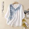 New Summer Style Embroidered Lace Loose Slimming Cotton Linen Multicolor Tops for Plus Size Women Half Sleeve T-Shirts