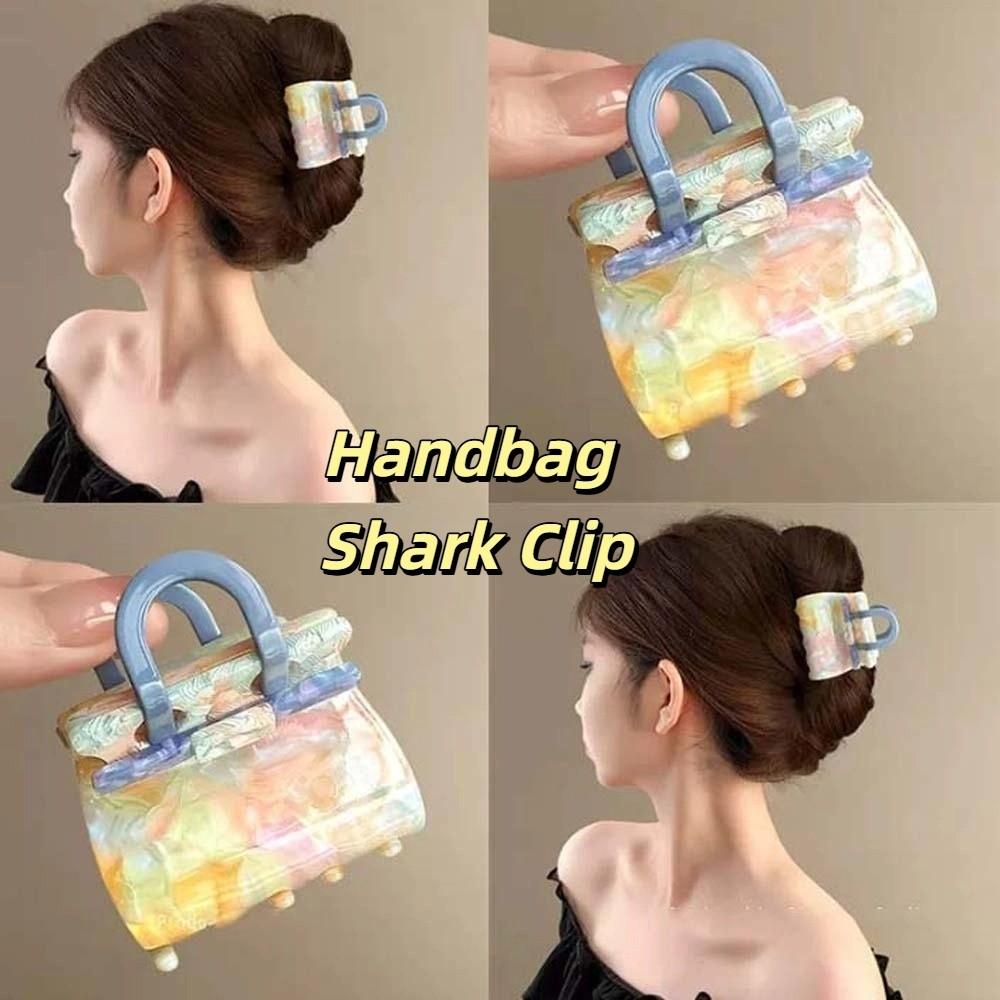 Gradient Color Handbag Shaped Shark Clip Korean Style Shark Clip Acetic Acid Hair Claw Girls