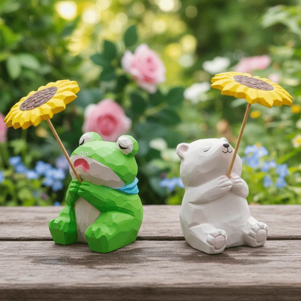 Handmade Miniature Wood Figurine Cartoon Horse Figures Ornament Funny Animal Statue  Shelf Display