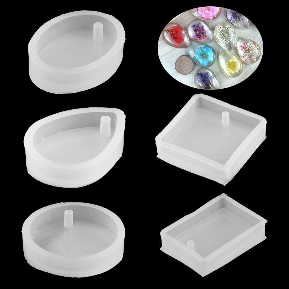 DIY Keychain Pendant Making Kit Crystal Epoxy Resin Mold Silicone Casting Mould with Keyrings Art Crafts Tools