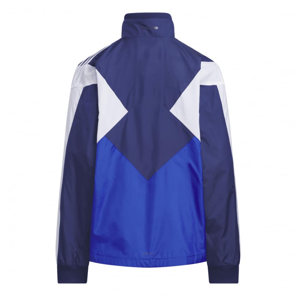 Adidas RDY Wind Color Block Brushed Tricot Woven Track Emerald Green X Dark Blue Wind. Loose-Fit Jacket, Top, Kids' Sportswear, Juniors, Kids, 150cm,