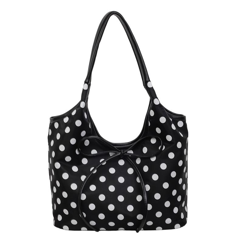 Large Capacity Women s Polka Point Tote Bag Commuter Shoulder Bag
