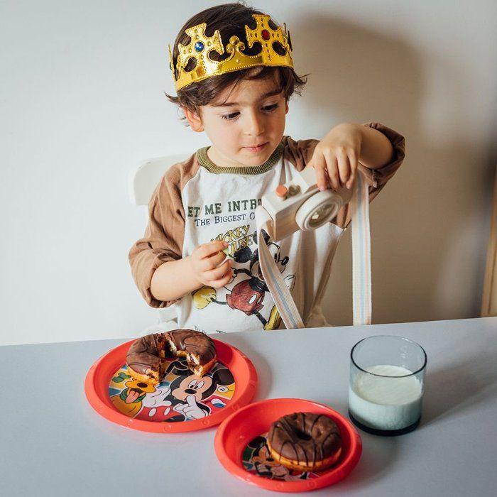 Tataway Disney Mickey Mouse Red Plastic Dinner Plate for Kids, Crash Resistant and Reusable