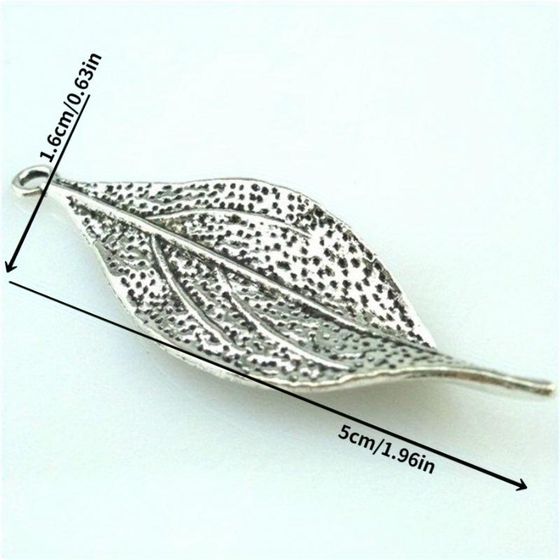 10PCS Silvery Plant Leaf Charming Pendants DIY Vintage Jewelry for Necklace Bracelet Making Accessaries
