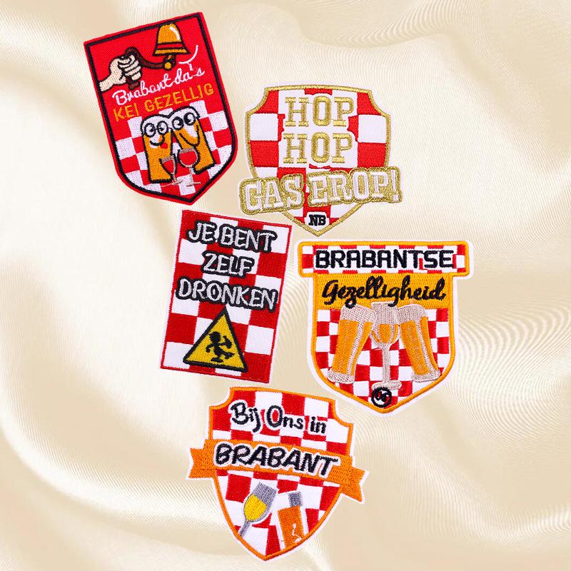 

5 шт./Набор Эмблема Брабанта Полностью Вышитая Нашивка Приутюживаемые Нашивки Для Одежды Лягушка Карнавал Для Нидерландов Нашивки На Одежду