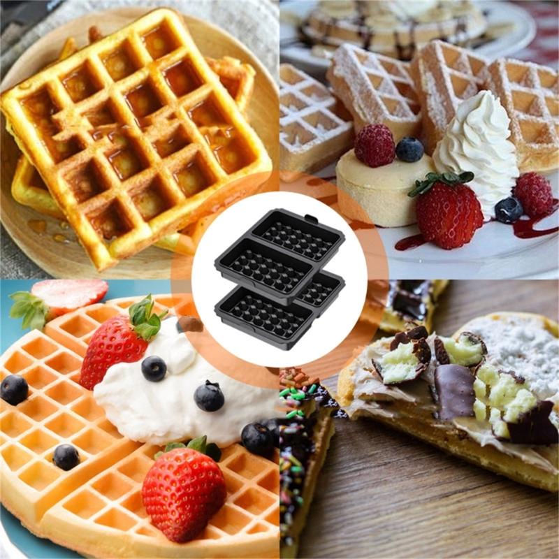 Air Fryers Compatible Waffle Pan Silicone Bakeware with Small Handle Oven Safe Waffle Molds Suitable for Easy Removal