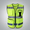 Gilet di sicurezza riflettente estivo multifunzionale traspirante a rete multip tasche per traffico traspirante per ferrovia e sport da corsa