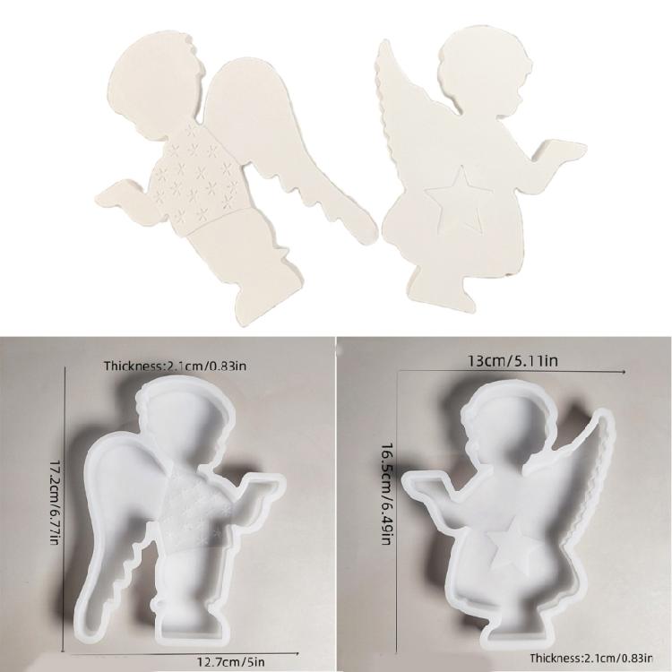 1Pair Candelabrum Gypsum Moulds Personalized Candle Holder Molds Angel Ornament Silicone Mould Practical Jewelry Tool