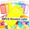 39Pcs Colorful Transparent Plastic Flap Key Labels, Reusable Double-Sided DIY Marking Tags for Keychains, Airport Hotel  ZSY