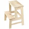KADAX Wooden Kitchen Stool 50cm Platform With Step Solid