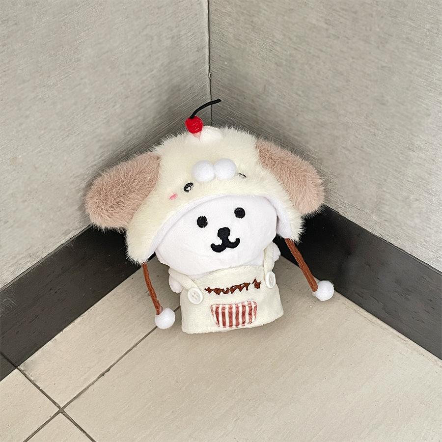 Cartoon Cute Little White Bear Plush Doll Nun Doll Dress Up Cotton Doll Dress Up Cloak Accessories Rat King Cooking Doll
