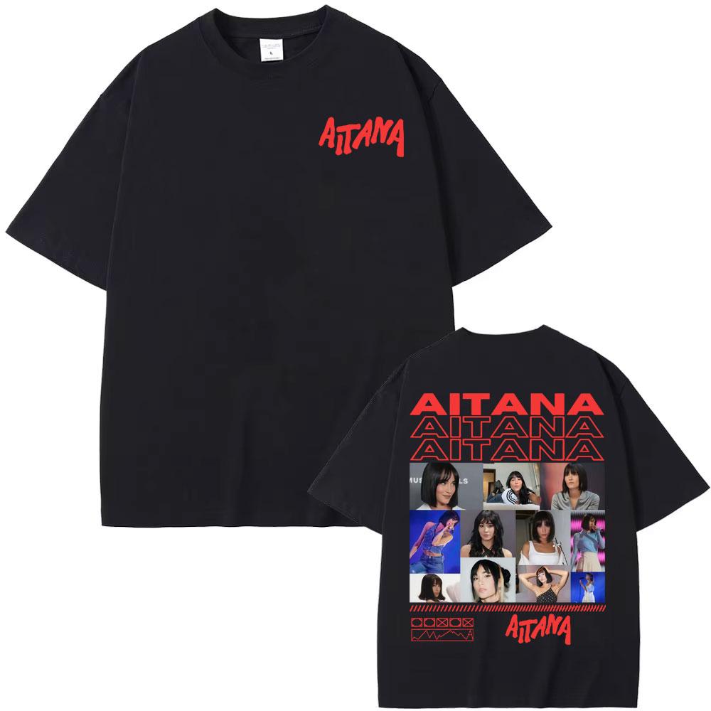2026 Singer Aitana Cuarto Azul Tour Camisetas Gráficas Unisex Moda Femenina Estética Camiseta de Manga Corta Algodón Camiseta Casual