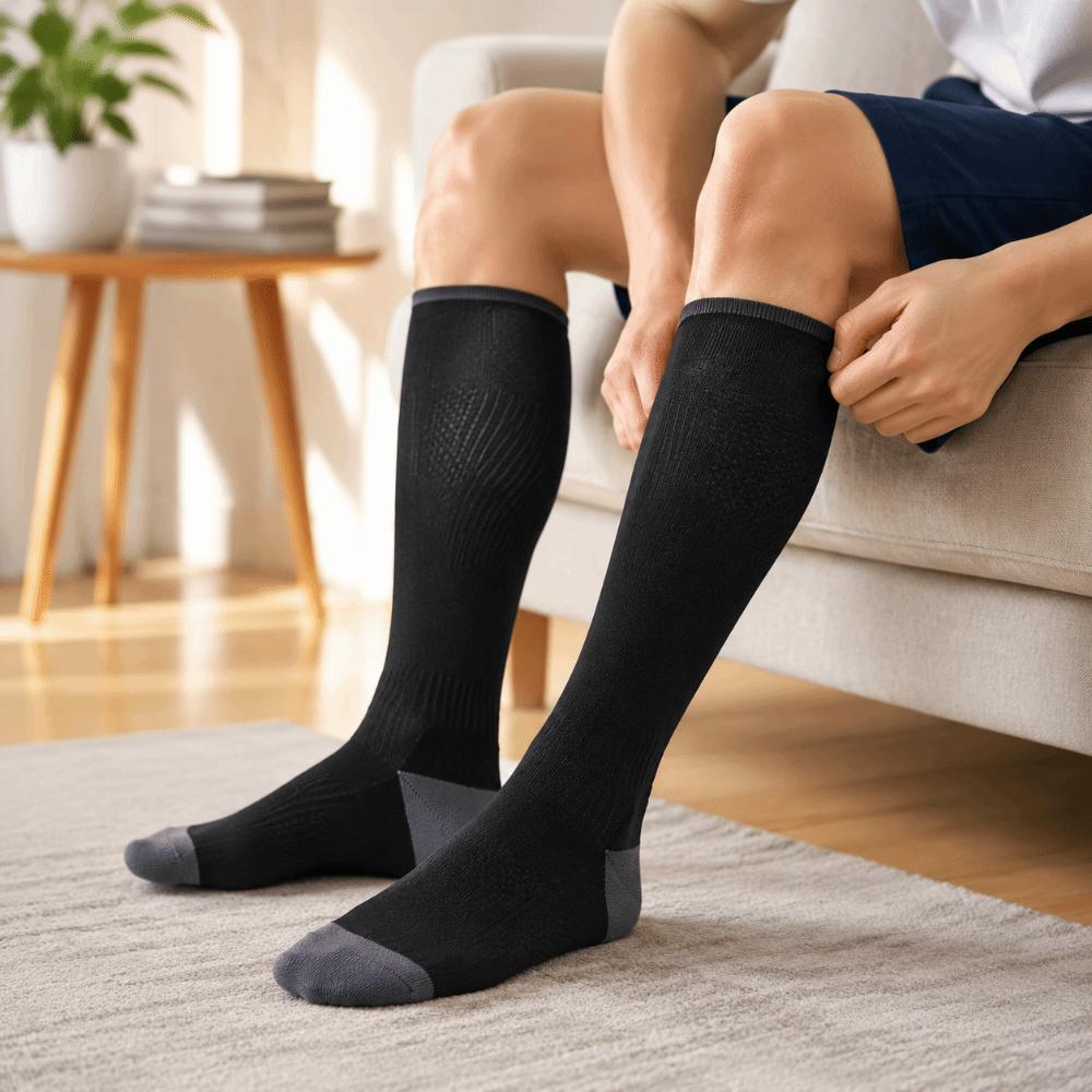 Long Tube Compression Socks Elastic Football Socks Skip Rope Circulation Support Socks  For Women