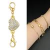 Shimmering Heart Shaped Magnetic Clasp Fastener For Jewelry Making Alloy Construction Rhinestones Necklace Connector