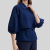 Fila Solid Color Single-Breasted Collar Long Sleeve Jacket Women Jackets Tahoe-Blue F11W324703F-DB