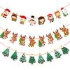 Paper Decorative Christmas Flags And Streamers For School Store Celebrations Featuring Cute Art Cartoon