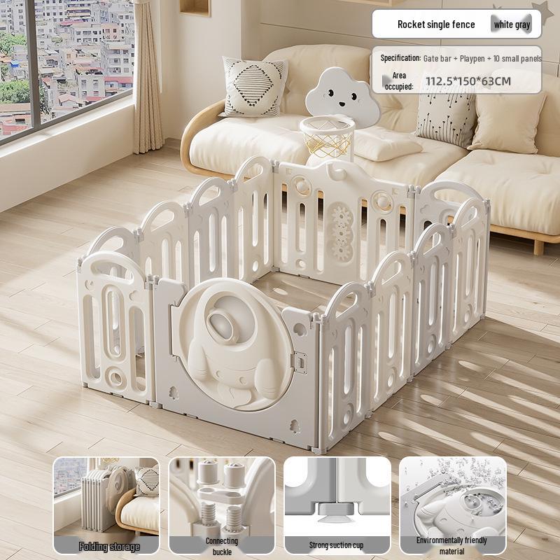 Stackable Baby Basketball Play Fence with Crawling Mat - Indoor Child Safety Solution for Living Room