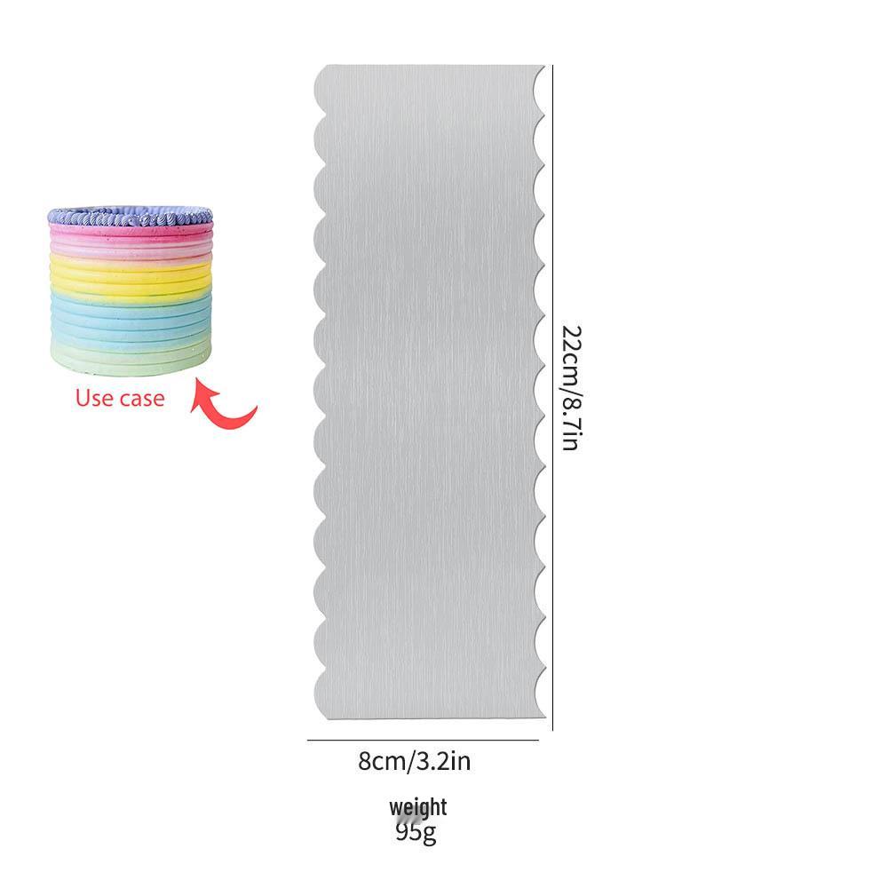 Stainless Steel Serrated Cake Scraper and Decorating Comb Tool