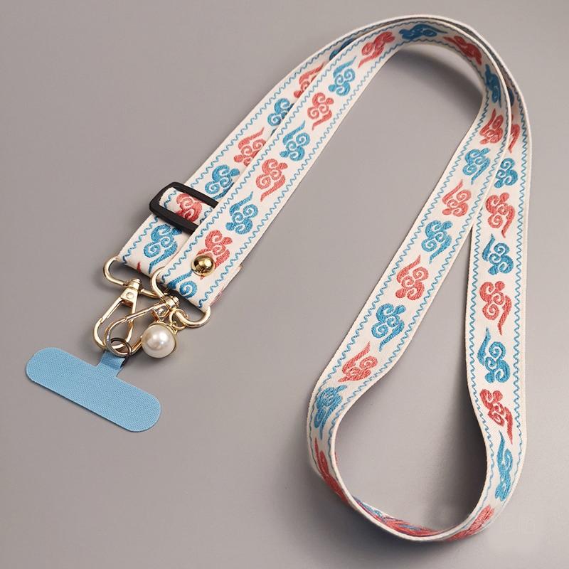 Stylish Colour Cloud Nylon Phone Lanyard Crossbody Strap Trendy Mobile Phone Accessories Versatile Lanyard Adjustable Lanyard