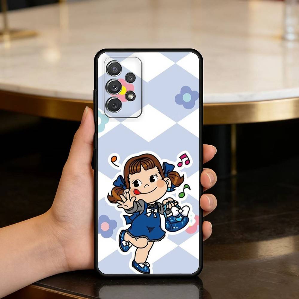 F-Fujiya-Milkys-Peko-C-Chan Soft Silicone Black Cover Phone Case For Samsung Galaxy A73,A72,A71,A70,A53,A52,A51