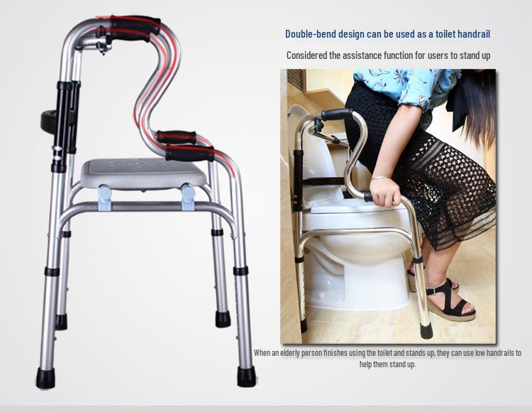 Fushide Aluminum Four-Legged Walker for the Elderly and Disabled