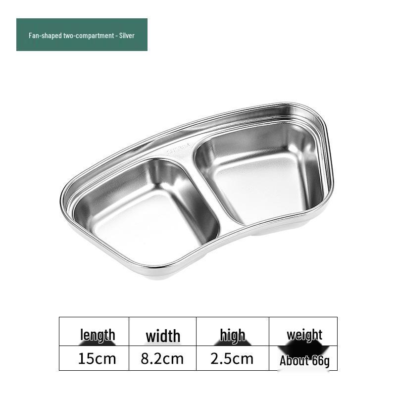 Golden Korean-Style Two/Three-Compartment Sauce Dishes – 304 Stainless Steel for Kimchi, Barbecue, and Hot Pot Seasoning.