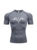 Men Tight Fitting T-shirt for Fitness Running Sportser Fitness Stretch Sweat Absorbing Fast Drying Summer Jogging Sweat Absorbing Tight Fit Top