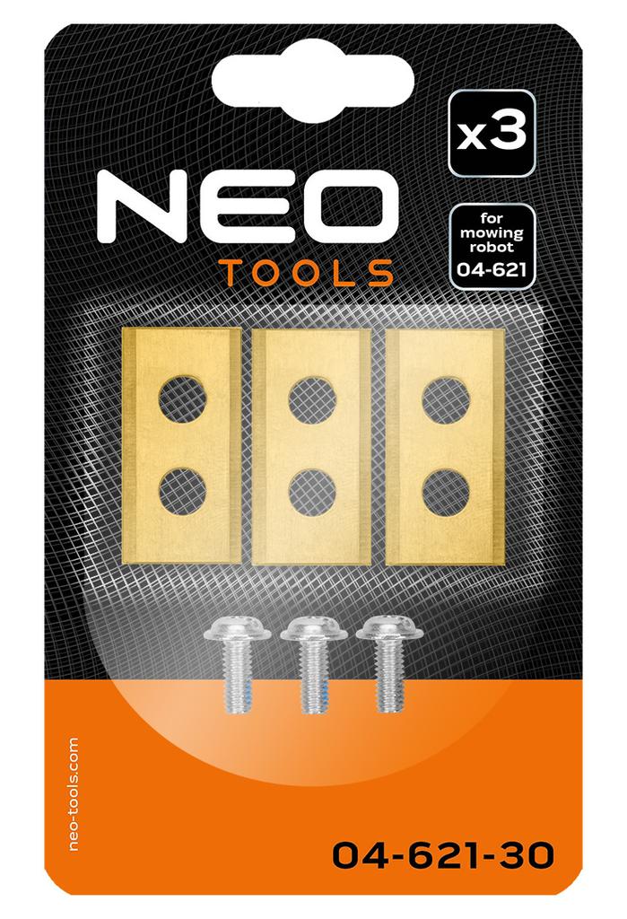 Set of blades for the 04-621 mowing robot, 3 pieces, titanium coated.