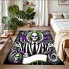 Anti‑Slip Crystal Velvet Floor Rug, Beetlejuice Design Carpet for Indoor Living Bedroom Home Decoration