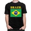 Custom Fashion Brazil Flag T Shirts Men Short Sleeve Tshirt Streetwear Tee Pure Cotton Slim Fit Tshirt Merch