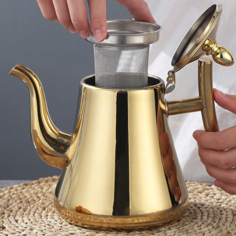 1,5 l Verdickung Edelstahl Teekanne Topf Wasserkocher Hotel Restaurant Haushalt Induktion Kochen Blume Teekanne Kaffeekanne