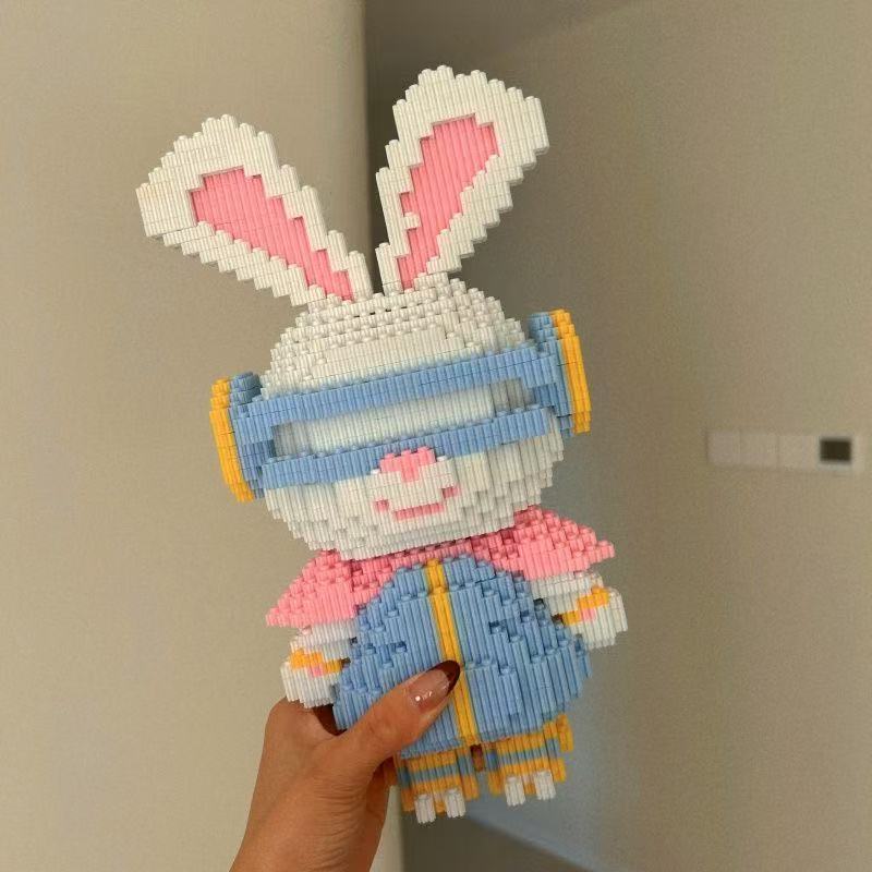 33CM Mini Barevný Králík 3D Model malé částice Stavebnice Sestavitelná Hračka Roztomilé Ozdoby Puzzle z Malých Částic Dárek pro Děti