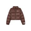 Solid Color Logo Zip Stand Collar Long Sleeve Down Jacket Women Outerwear Liver F51W349901FDK
