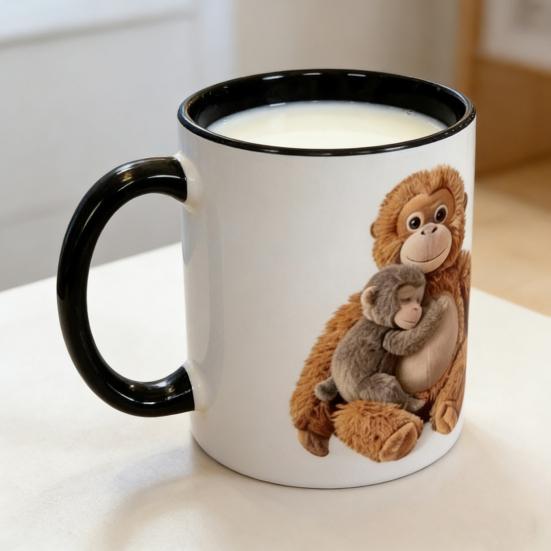 Tazza da Caffè Carina Proteggi Pugno La Scimmia Tazze in Ceramica 350ml Tazza da Tè Scimmietta Ispiratrice Regalo Motivazionale Unico Amanti degli Animali